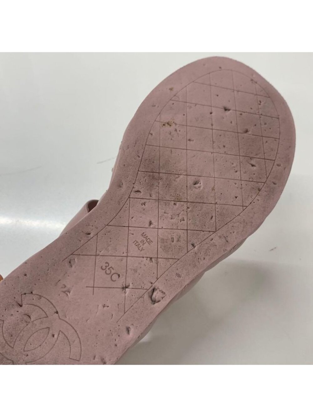 Chanel CC Logo Quilted Leather Sandals Pink - Picture 9 of 10